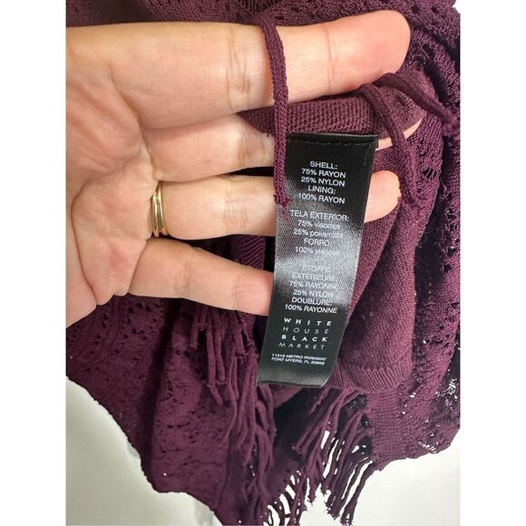 WHBM Fringed Sleeveless Burgundy Top Size Small - Picture 5 of 5